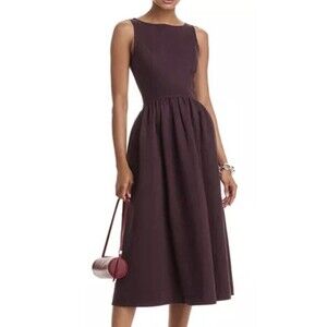 NWT Wayf Amelia Midi Dress Brown Size XL   Sleeveless Zipper Flaw See Pics $118